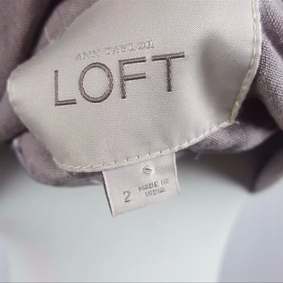 LOFT Womens Size 2 Gray Long Sleeve Lined 100% Linen Career Blazer - Picture 5 of 8